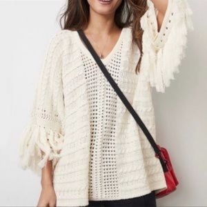 CABI Fiesta Poncho Sweater Cream Sz M #5803 NWOT